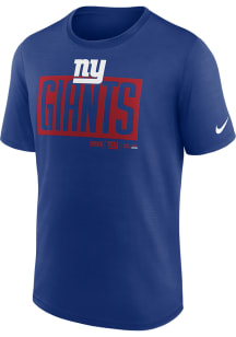 Nike New York Giants Blue Exceed Dri Fit Short Sleeve T Shirt