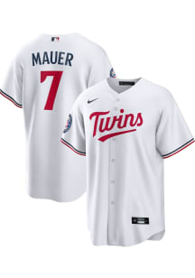 Joe Mauer Minnesota Twins Mens Replica Home HOF Jersey - White