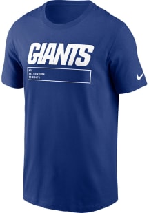 Nike New York Giants Blue Division Essential Short Sleeve T Shirt