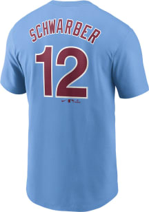 Kyle Schwarber Philadelphia Phillies Light Blue Alt FUSE Short Sleeve Player T Shirt