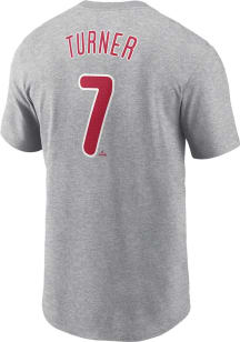 Trea Turner Philadelphia Phillies Grey FUSE Short Sleeve Player T Shirt
