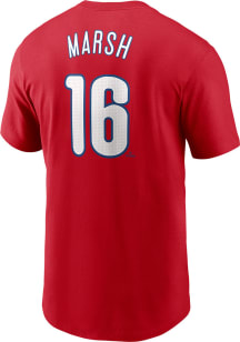 Brandon Marsh Philadelphia Phillies Red Home FUSE Short Sleeve Player T Shirt