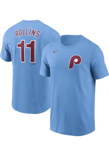Jimmy Rollins Philadelphia Phillies Light Blue Home FUSE Short Sleeve Player T Shirt