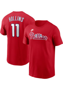 Jimmy Rollins Philadelphia Phillies Red Home FUSE Short Sleeve Player T Shirt