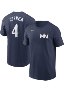 Carlos Correa Minnesota Twins Blue Name Number Short Sleeve Player T Shirt