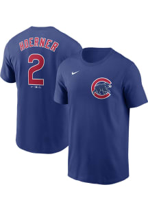 Nico Hoerner Chicago Cubs Blue TC Short Sleeve Player T Shirt