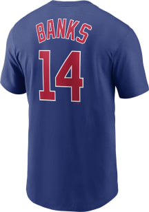 Ernie Banks Chicago Cubs Blue Coop Short Sleeve Player T Shirt