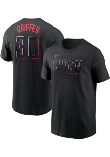 Ken Griffey Cincinnati Reds Black City Con Short Sleeve Player T Shirt