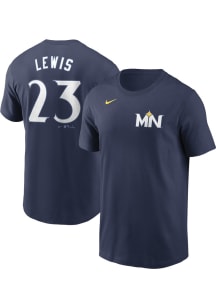 Royce Lewis Minnesota Twins Blue Name Number Short Sleeve Player T Shirt