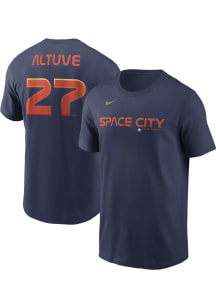 Jose Altuve Houston Astros Navy Blue City Con Short Sleeve Player T Shirt