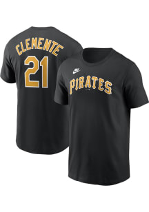 Roberto Clemente Pittsburgh Pirates Black Coop Short Sleeve Player T Shirt