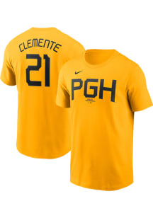 Roberto Clemente Pittsburgh Pirates Gold City Con Short Sleeve Player T Shirt