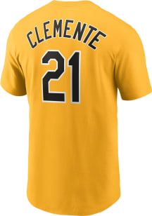 Roberto Clemente Pittsburgh Pirates Gold Coop Short Sleeve Player T Shirt