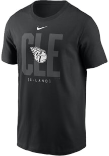 Nike Cleveland Guardians Black Fashion Tri Code Short Sleeve T Shirt