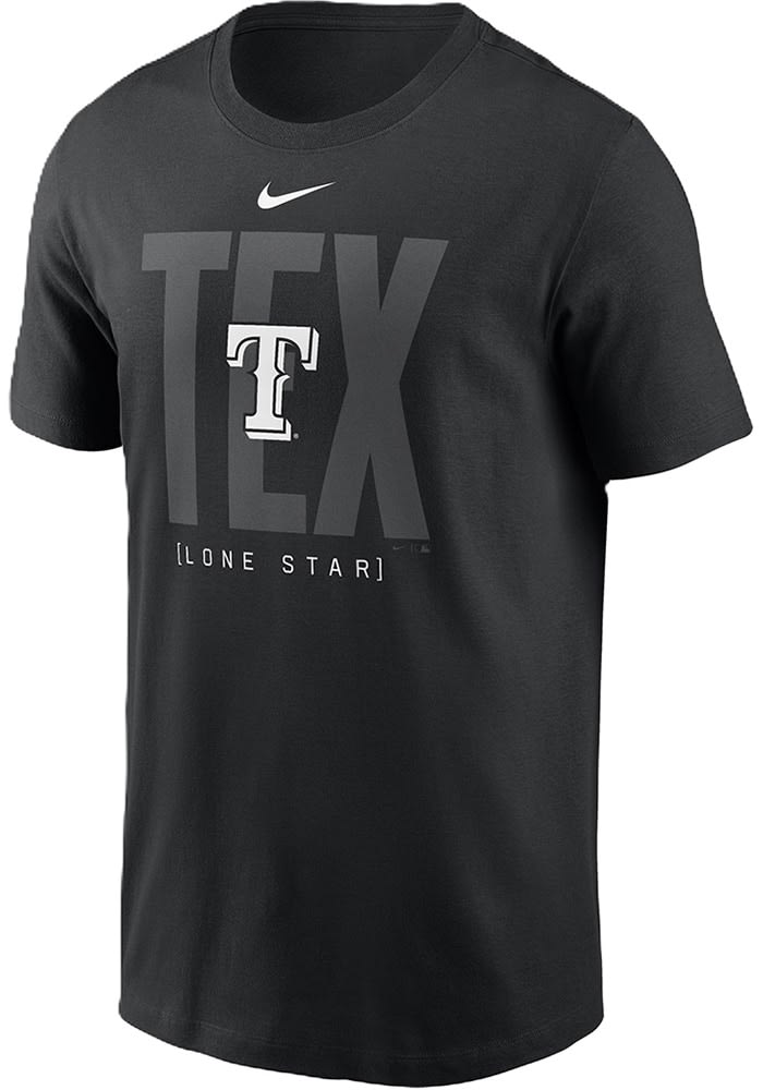 Nike Texas Rangers BLACK Fashion Tri Code Short Sleeve T