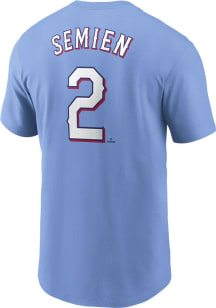 Marcus Semien Texas Rangers Light Blue TC Short Sleeve Player T Shirt