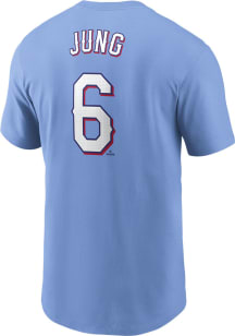 Josh Jung Texas Rangers Light Blue TC Short Sleeve Player T Shirt