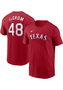 Jacob DeGrom Texas Rangers Red TC Short Sleeve Player T Shirt