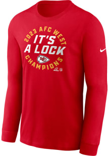Nike Kansas City Chiefs Red 2023 Division Champions Trophy Collection Long Sleeve T Shirt