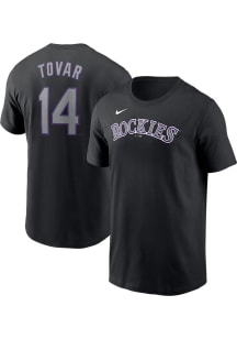 Ezequiel Tovar Colorado Rockies Black Name Number Short Sleeve Player T Shirt