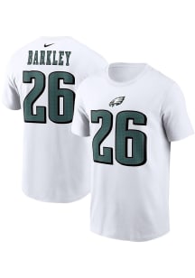 Saquon Barkley Philadelphia Eagles White Road Short Sleeve Player T Shirt