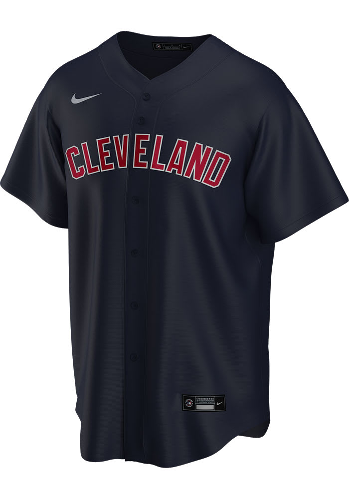 Cleveland Indians Mens Nike Replica 2020 Alternate Jersey - Navy Blue