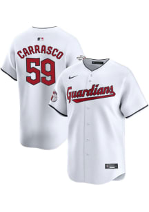 Carlos Carrasco Nike Cleveland Guardians Mens White Home Limited Baseball Jersey