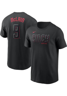 Matt McLain Cincinnati Reds Black City Con FUSE Short Sleeve Player T Shirt