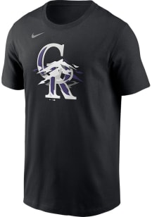Nike Colorado Rockies Black Mountains Logo Short Sleeve T Shirt