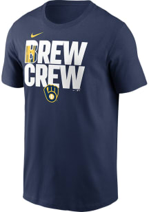 Nike Milwaukee Brewers Navy Blue Brew Crew Short Sleeve T Shirt
