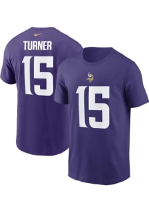 Dallas Turner Minnesota Vikings Purple Home Short Sleeve Player T Shirt