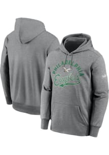 Nike Philadelphia Eagles Mens Grey Performance Fleece Retro Logo Hood