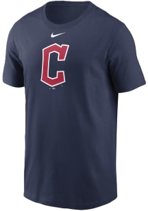 Nike Cleveland Guardians Navy Blue Large Logo Short Sleeve T Shirt