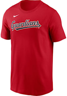 Nike Cleveland Guardians Red Wordmark Short Sleeve T Shirt