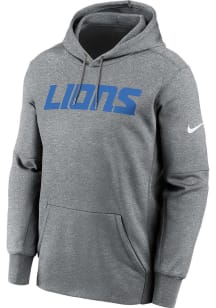 Nike Detroit Lions Mens Grey Wordmark Therma Hood