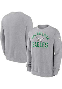 Nike Philadelphia Eagles Mens Grey Number One Graphic Long Sleeve Crew Sweatshirt