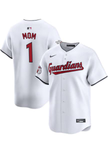 Nike Cleveland Guardians Mens White Number 1 Mom Limited Baseball Jersey