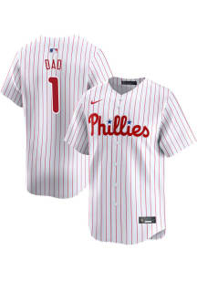 Nike Philadelphia Phillies Mens White Number 1 Dad Limited Baseball Jersey