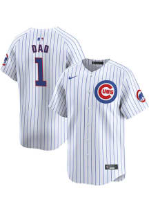 Nike Chicago Cubs Mens White Number 1 Dad Limited Baseball Jersey