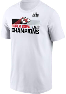 Nike Kansas City Chiefs White Super Bowl LVIII Champions Roster Short Sleeve T Shirt