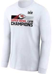 Nike Kansas City Chiefs White Super Bowl LVIII Champions Roster Long Sleeve T Shirt