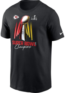 Nike Kansas City Chiefs Black Super Bowl LVIII Champions Trophy Short Sleeve T Shirt