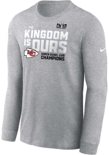 Nike Kansas City Chiefs Grey Super Bowl LVIII Champions Local Fashion Long Sleeve T Shirt