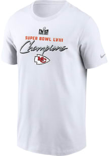 Nike Kansas City Chiefs White Super Bowl LVIII Champions Classic Short Sleeve T Shirt
