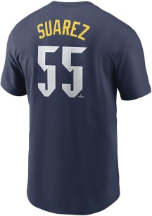 Ranger Suarez Philadelphia Phillies Navy Blue Name and Number Short Sleeve Player T Shirt