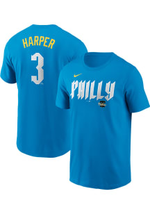 Bryce Harper Philadelphia Phillies Blue City Connect Short Sleeve Player T Shirt