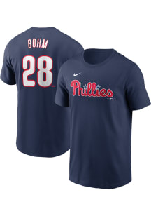 Alec Bohm Philadelphia Phillies Navy Blue Alt Short Sleeve Player T Shirt