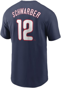 Kyle Schwarber Philadelphia Phillies Navy Blue Alt Short Sleeve Player T Shirt