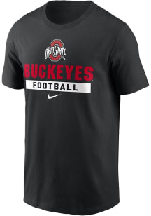 Ohio State Buckeyes Black Nike Stacked Football Classic Short Sleeve T Shirt