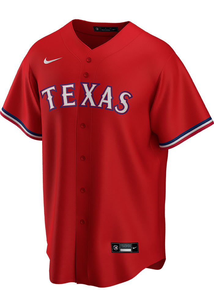 Texas Rangers Mens Nike Replica 2020 Alternate Jersey - Red